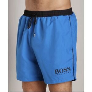 Hugo Boss Men's Blue Starfish Swim Trunks Board Shorts Mesh Lined Drawstring XL
